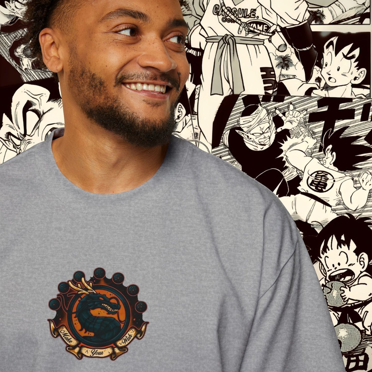 Shenron Dragonball Inspired Heavy Oversized Tee - Vintage Anime Graphic Shirt