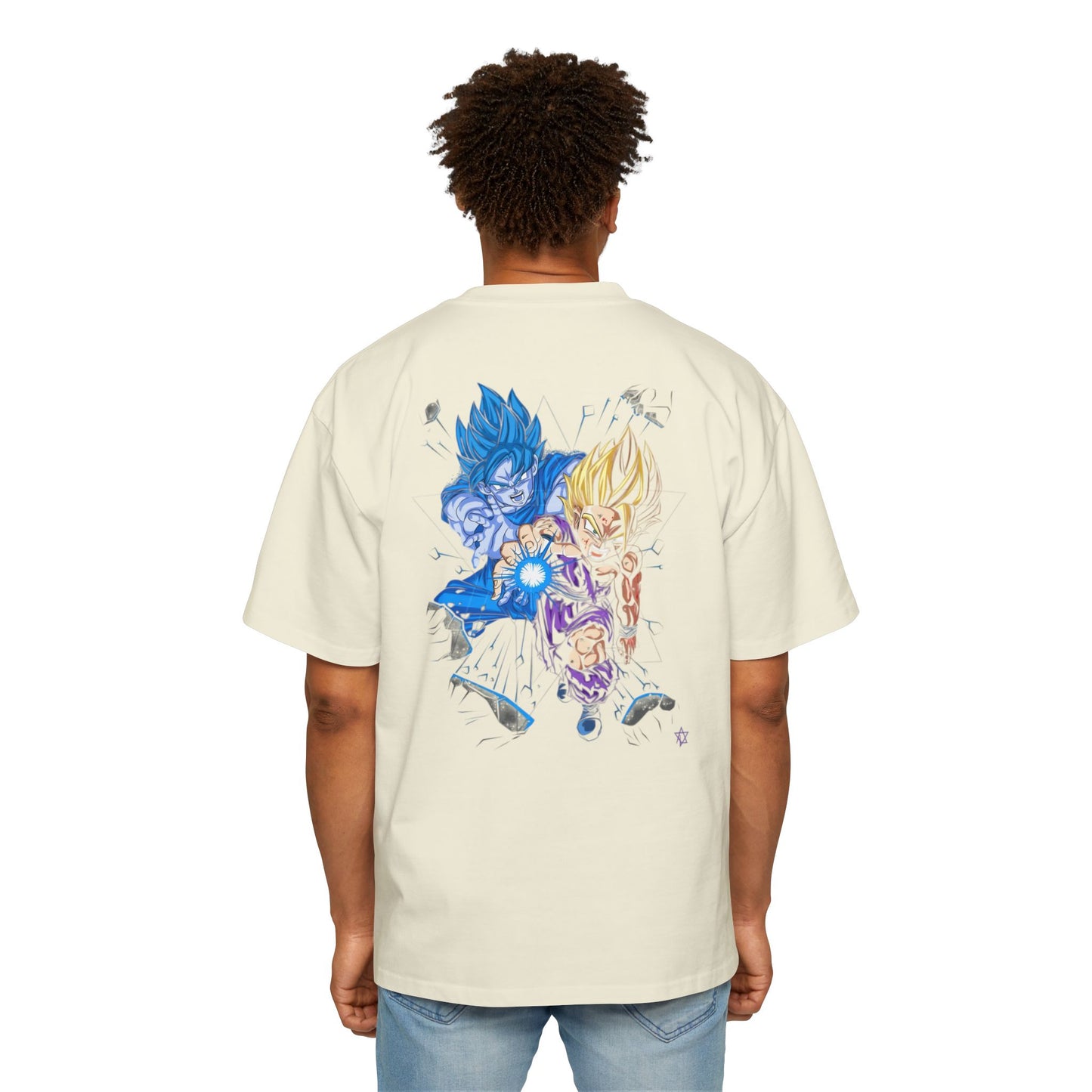 Goku x Gohan: Limitless Men's Heavy Oversized Tee, Graphic Tee, Casual Wear, Streetwear, Unisex Style