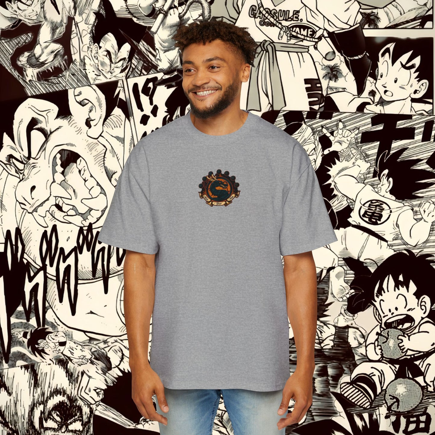 Shenron Dragonball Inspired Heavy Oversized Tee - Vintage Anime Graphic Shirt