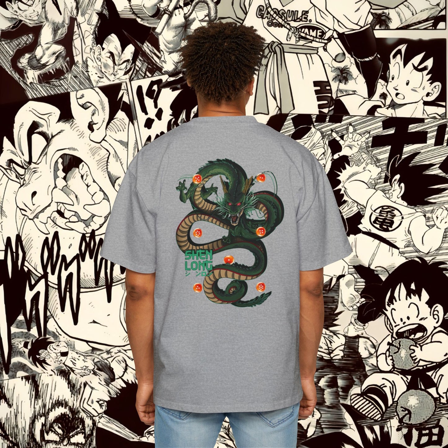 Shenron Dragonball Inspired Heavy Oversized Tee - Vintage Anime Graphic Shirt