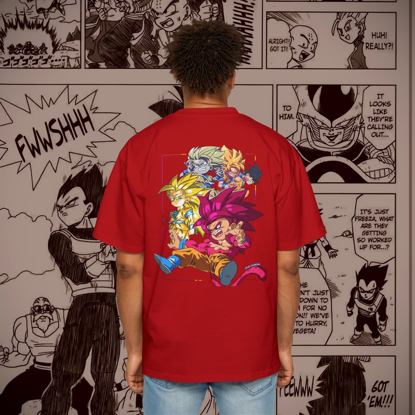 Dragon Ball Z Men's Oversized Tee - Retro Anime Graphic T-Shirt