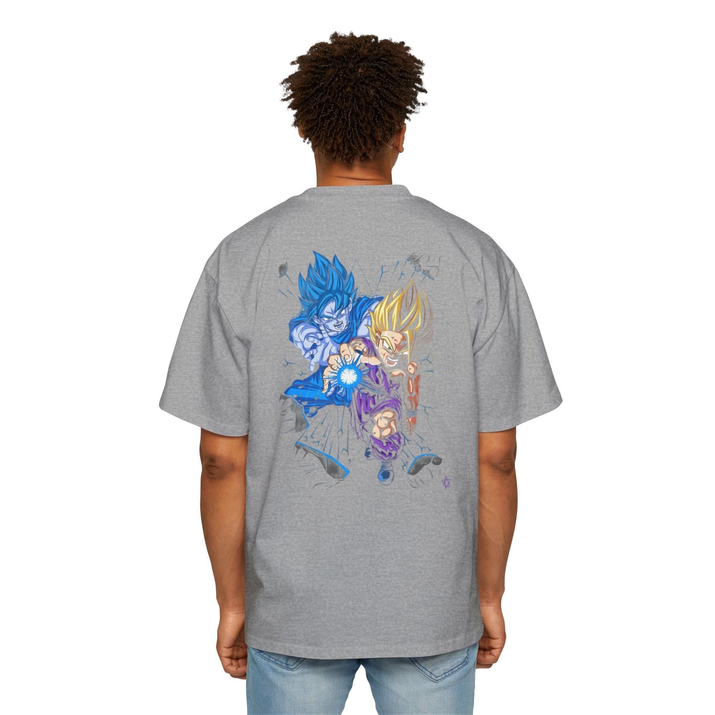 Goku x Gohan: Limitless Men's Heavy Oversized Tee, Graphic Tee, Casual Wear, Streetwear, Unisex Style