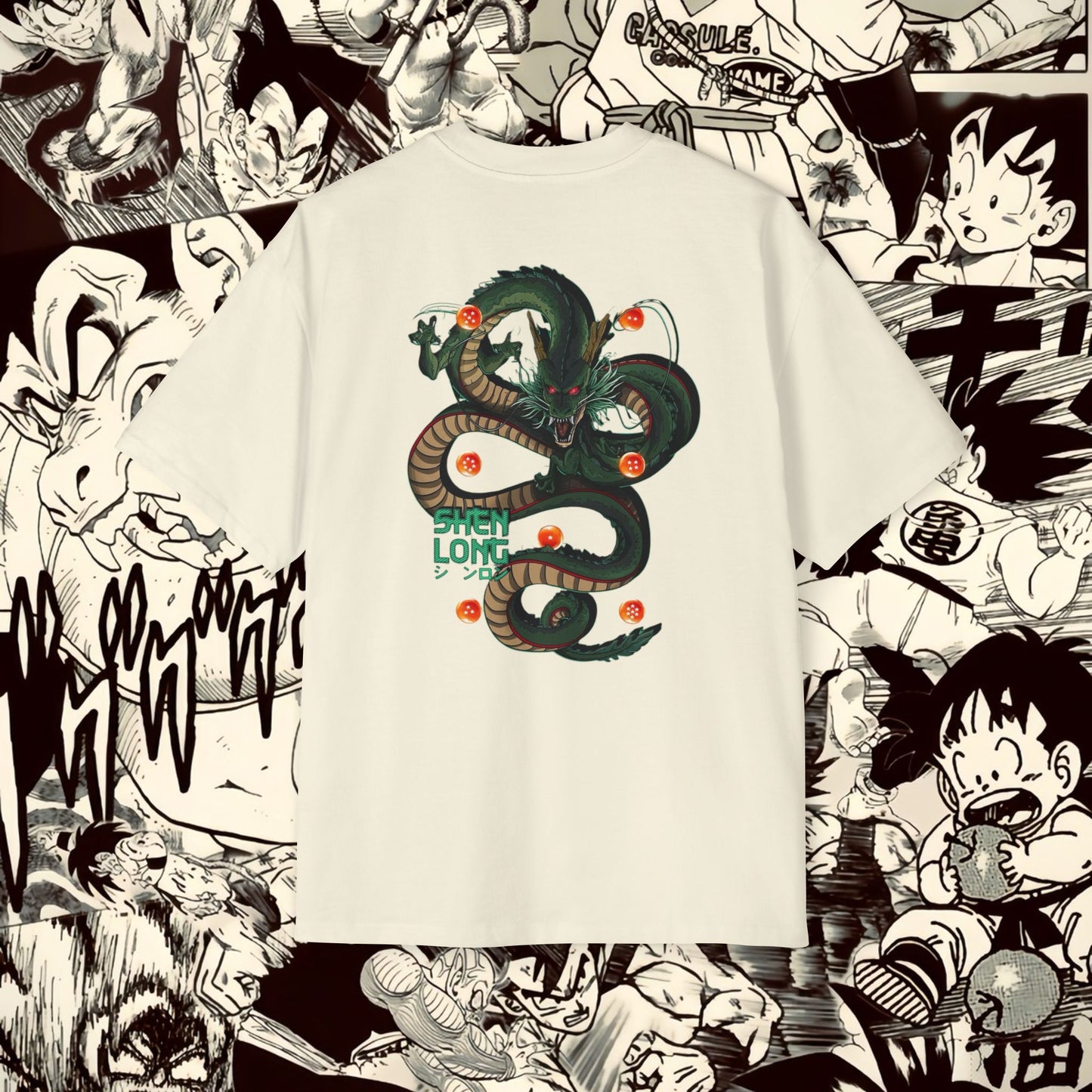 Shenron Dragonball Inspired Heavy Oversized Tee - Vintage Anime Graphic Shirt