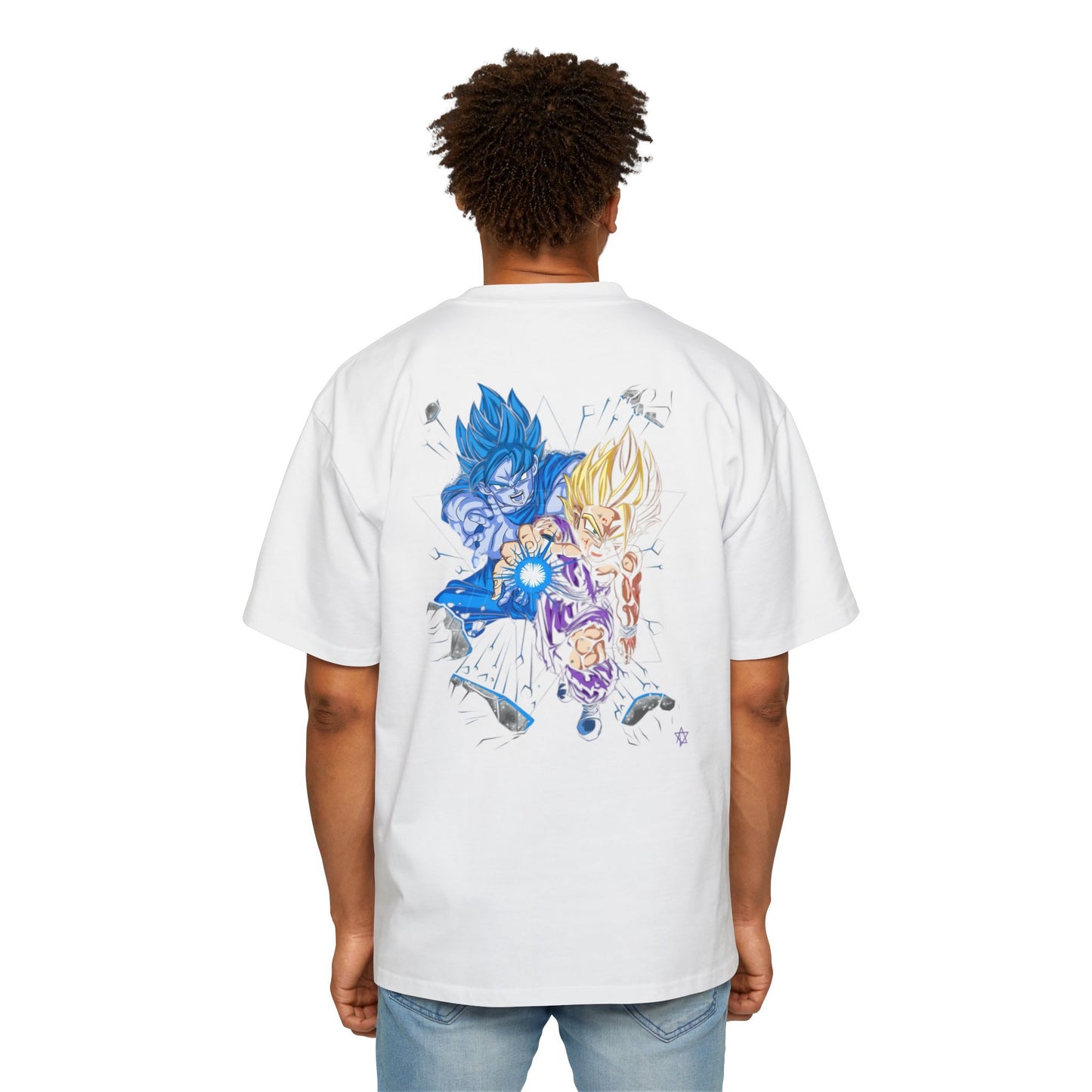 Goku x Gohan: Limitless Men's Heavy Oversized Tee, Graphic Tee, Casual Wear, Streetwear, Unisex Style
