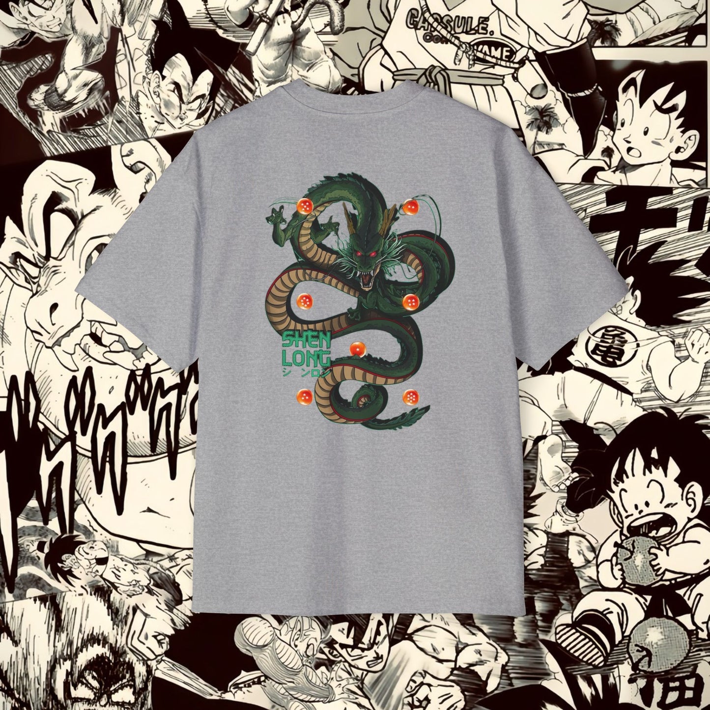 Shenron Dragonball Inspired Heavy Oversized Tee - Vintage Anime Graphic Shirt