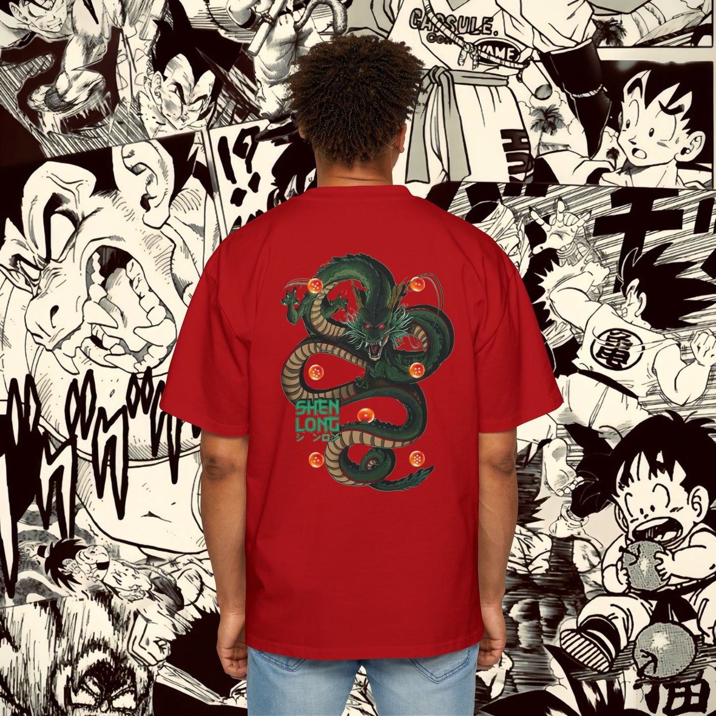 Shenron Dragonball Inspired Heavy Oversized Tee - Vintage Anime Graphic Shirt