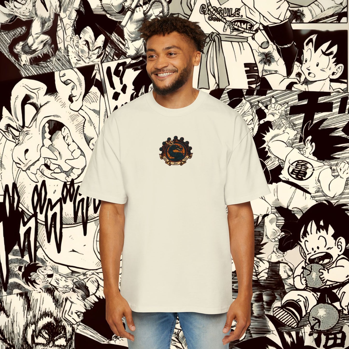 Shenron Dragonball Inspired Heavy Oversized Tee - Vintage Anime Graphic Shirt