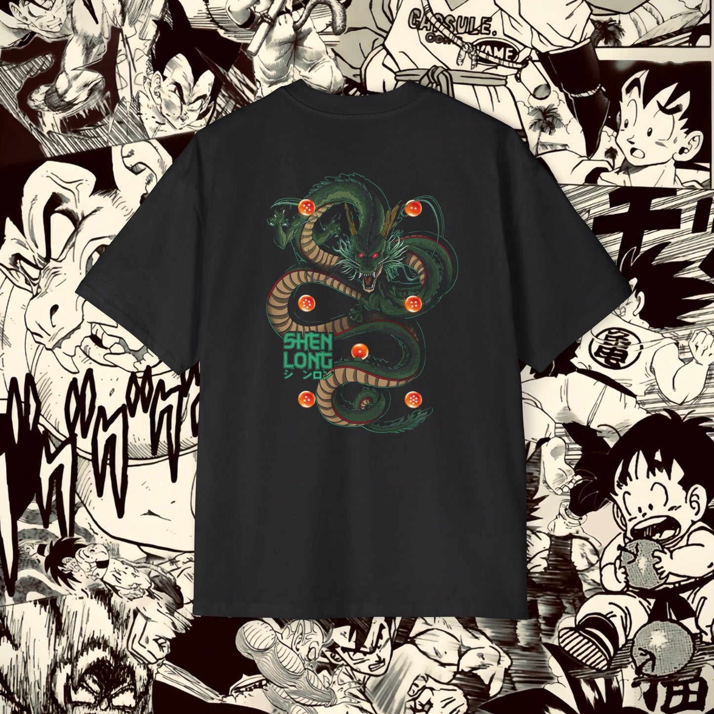 Shenron Dragonball Inspired Heavy Oversized Tee - Vintage Anime Graphic Shirt