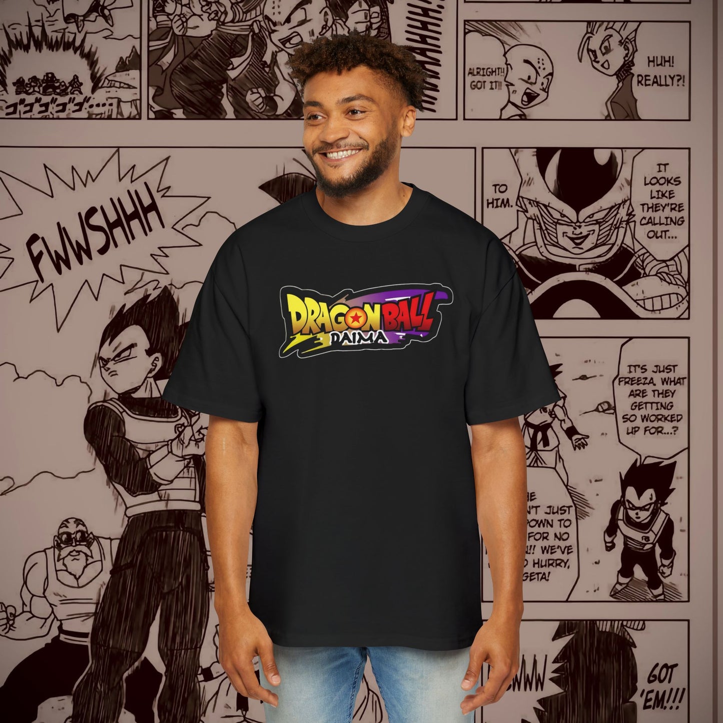 Dragon Ball Z Men's Oversized Tee - Retro Anime Graphic T-Shirt