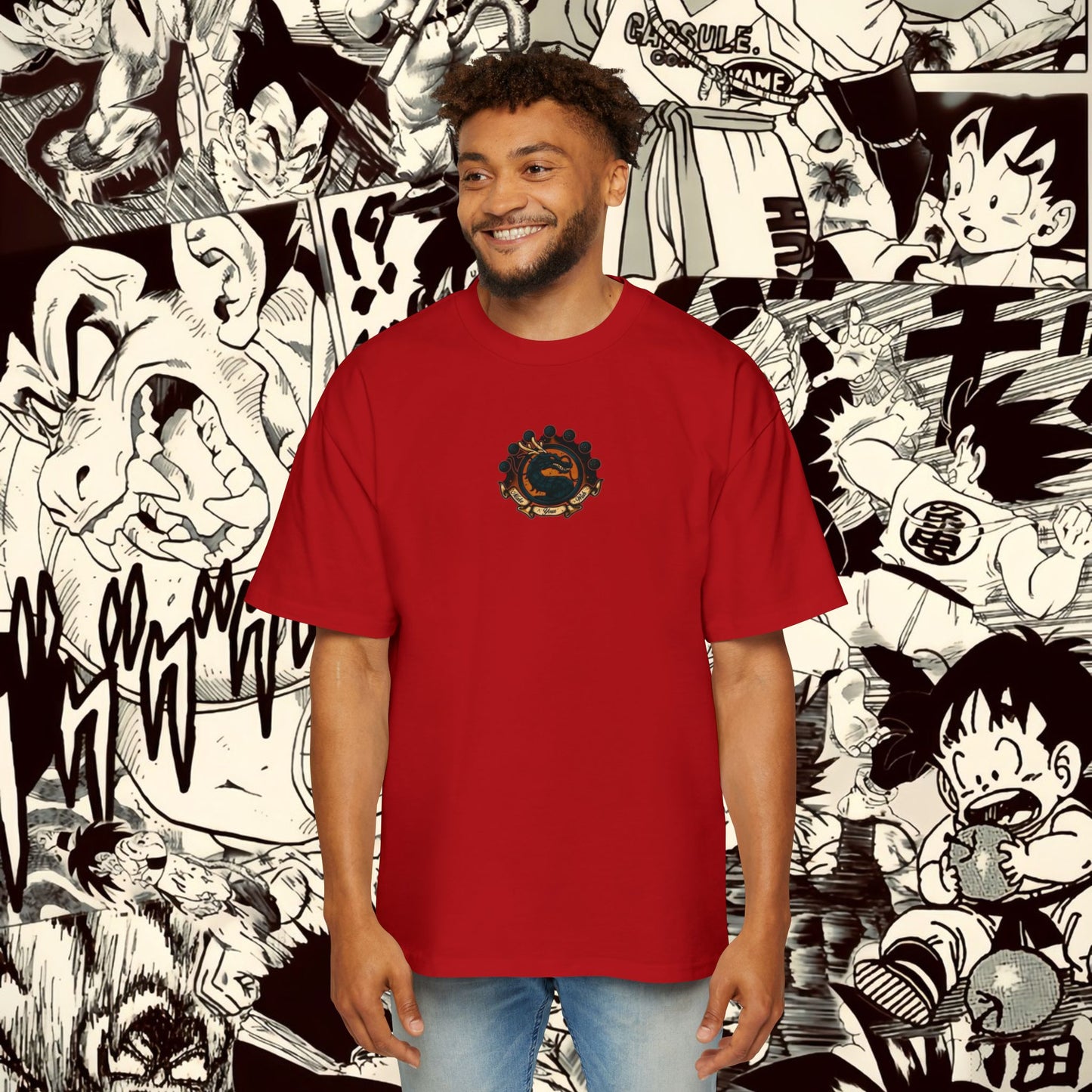 Shenron Dragonball Inspired Heavy Oversized Tee - Vintage Anime Graphic Shirt