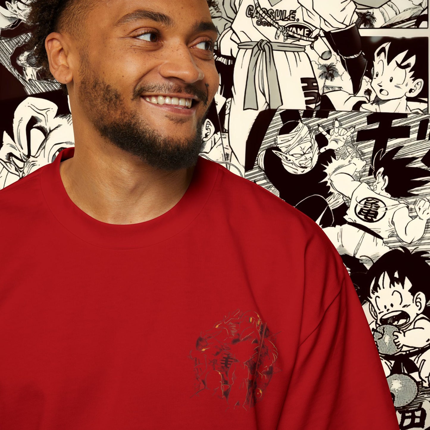 Divine Goku Inspired Oversized Tee - Comic Style Graphic Tee