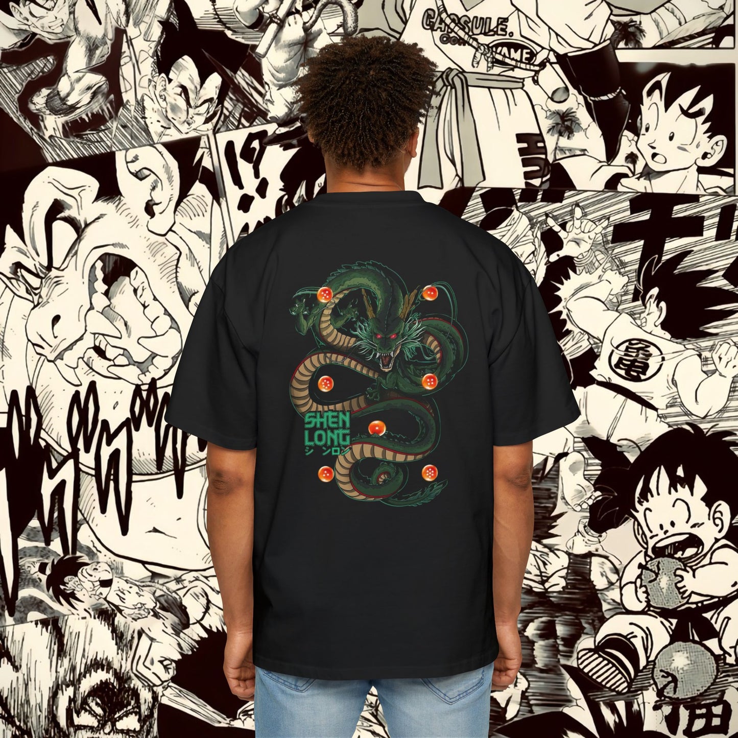 Shenron Dragonball Inspired Heavy Oversized Tee - Vintage Anime Graphic Shirt