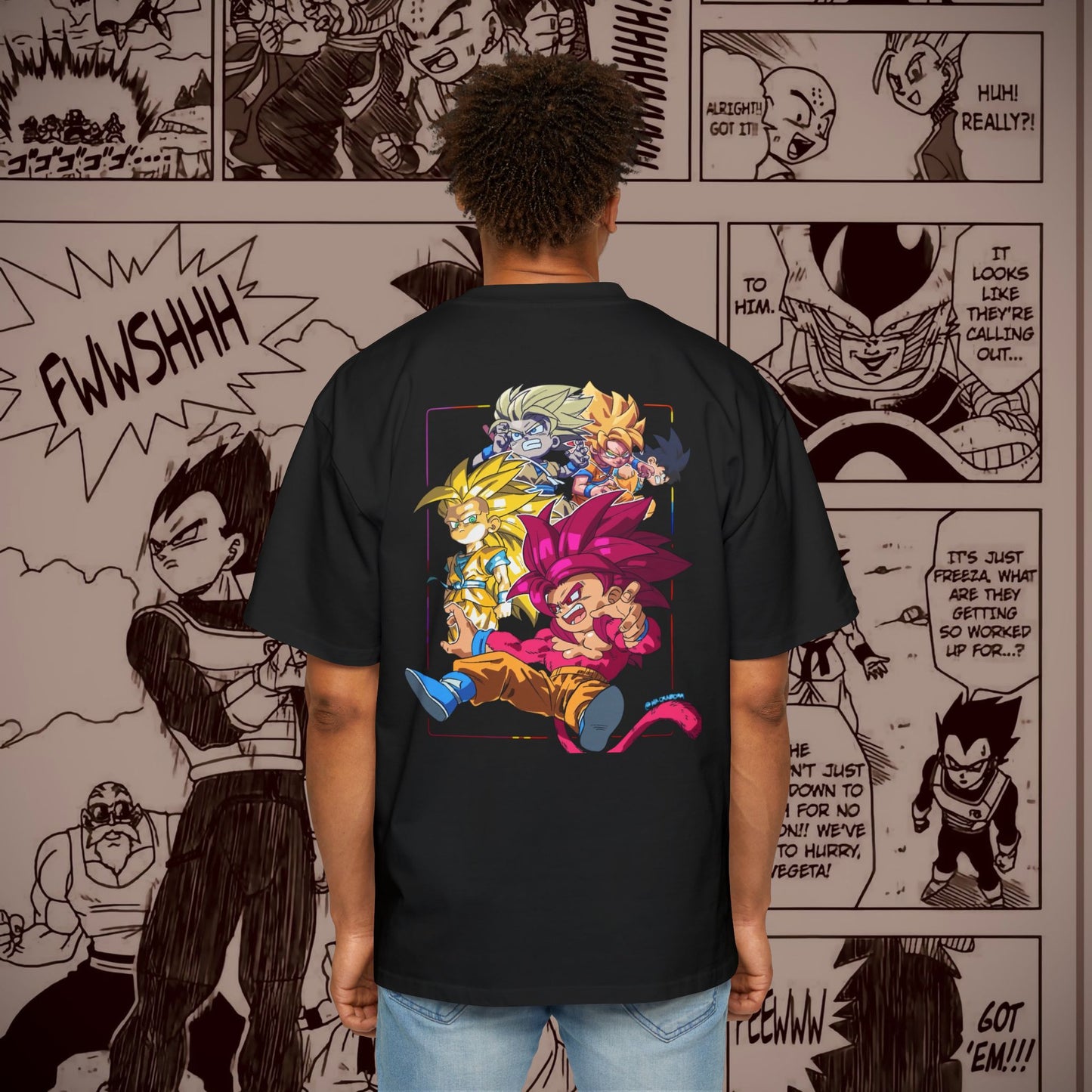 Dragon Ball Z Men's Oversized Tee - Retro Anime Graphic T-Shirt