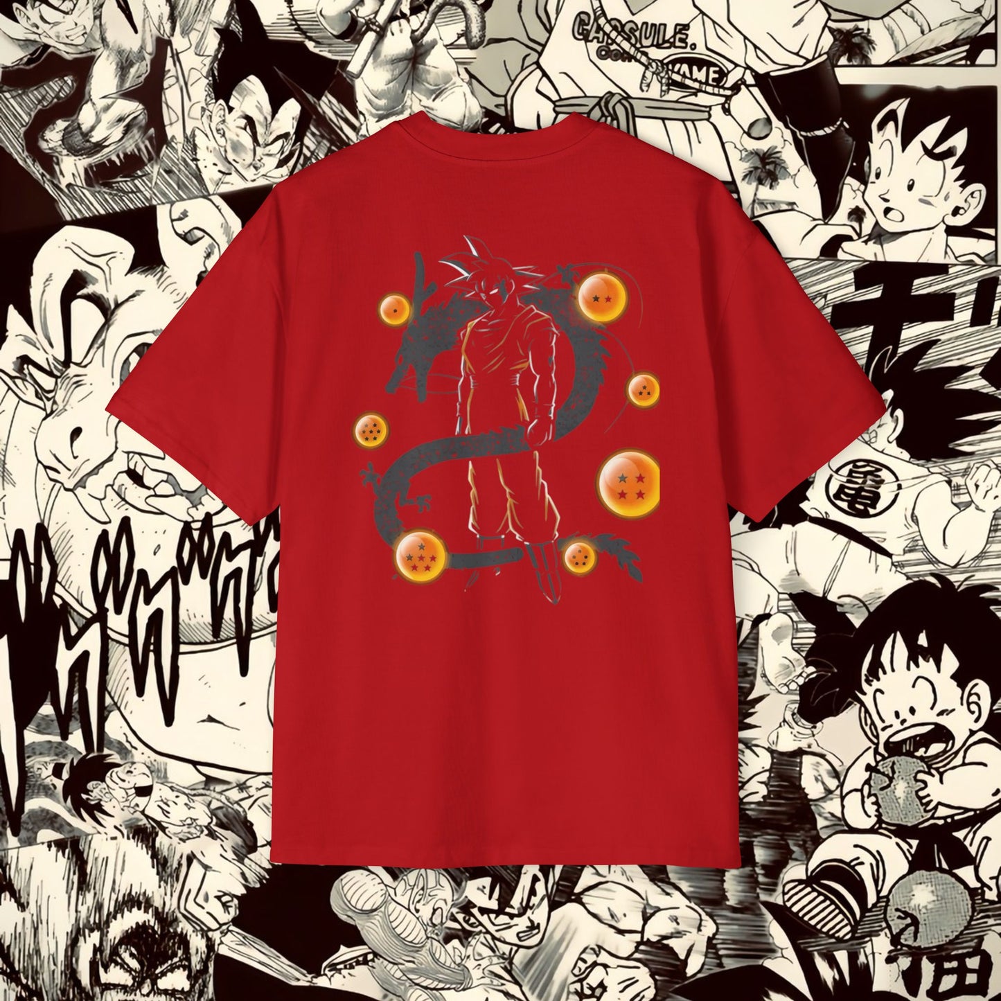 Divine Goku Inspired Oversized Tee - Comic Style Graphic Tee